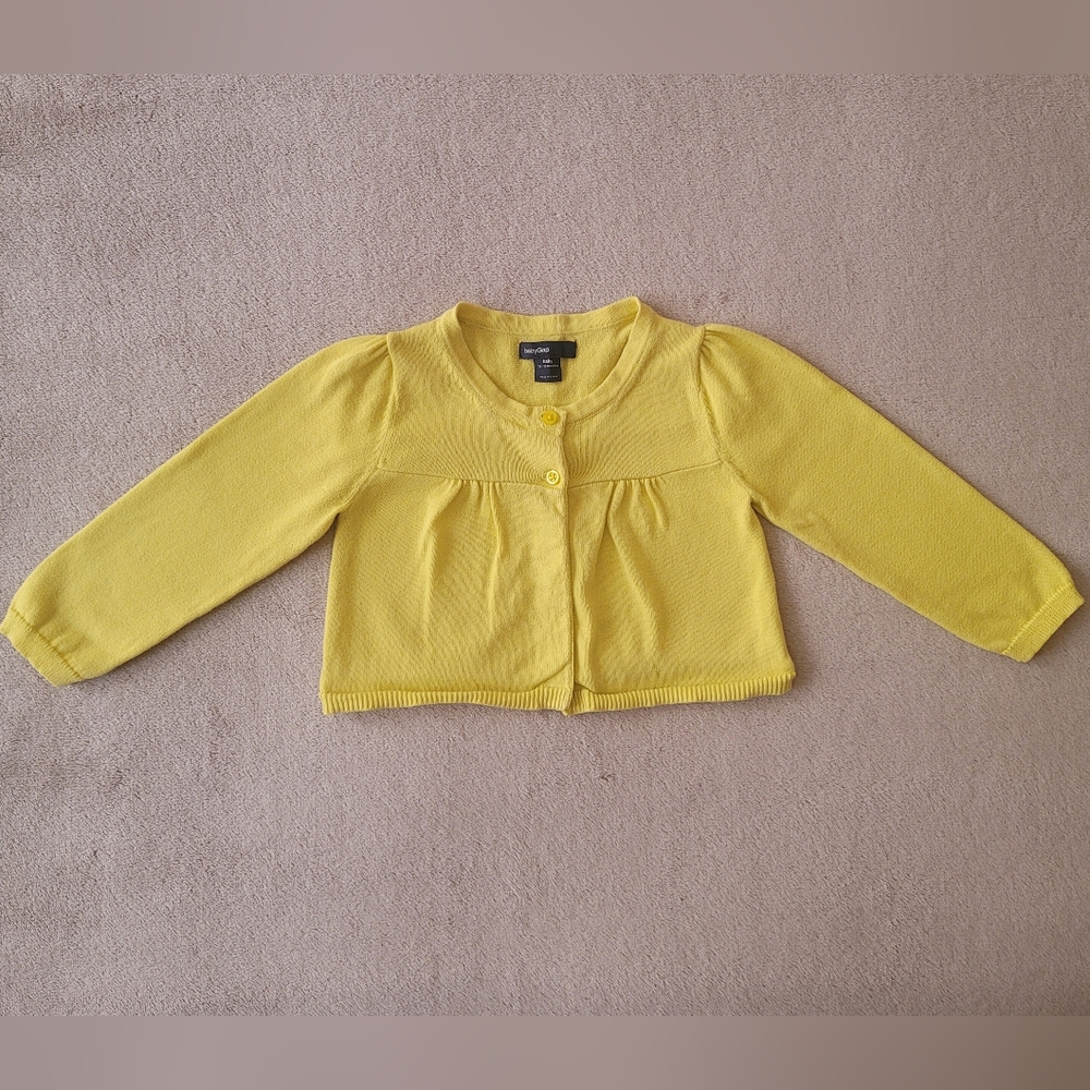 Gap Girl Neon Cropped Long Sleeve Sweater Size 12-18 Months